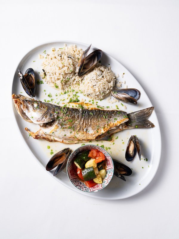 Lubina de la ría al horno