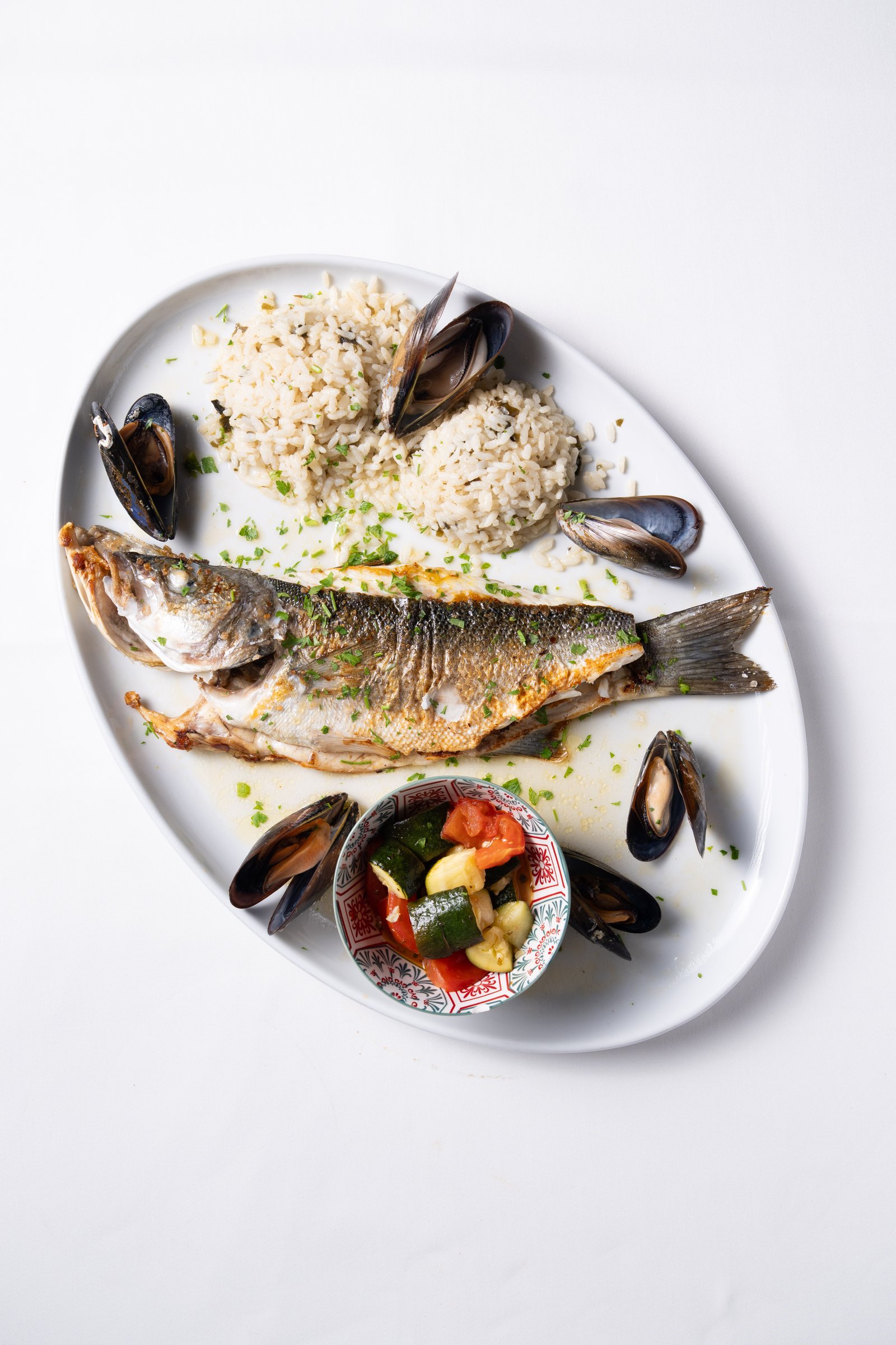 Lubina de la ría al horno – detalle