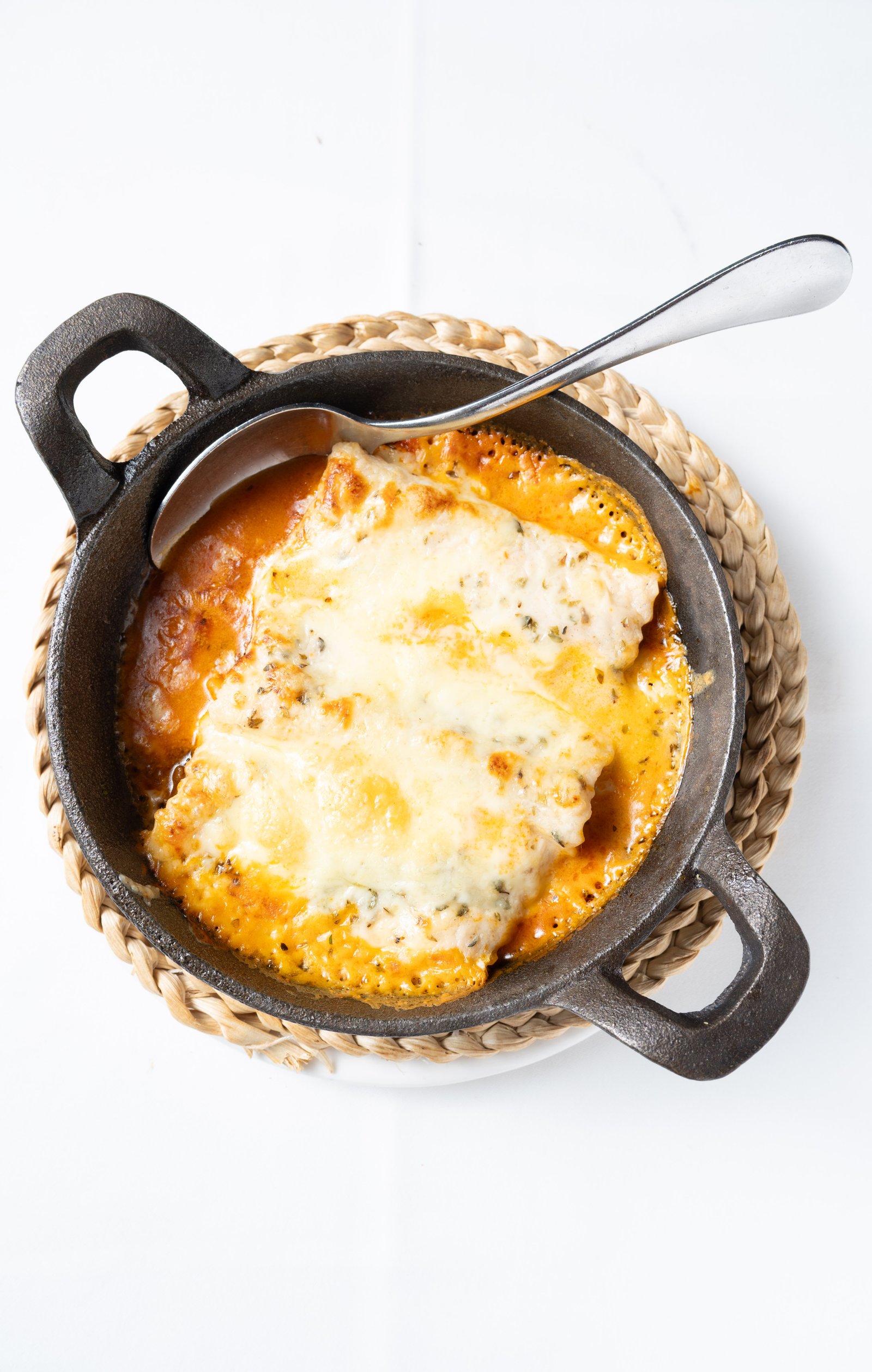 Canelones gratinados al horno de ternera gallega