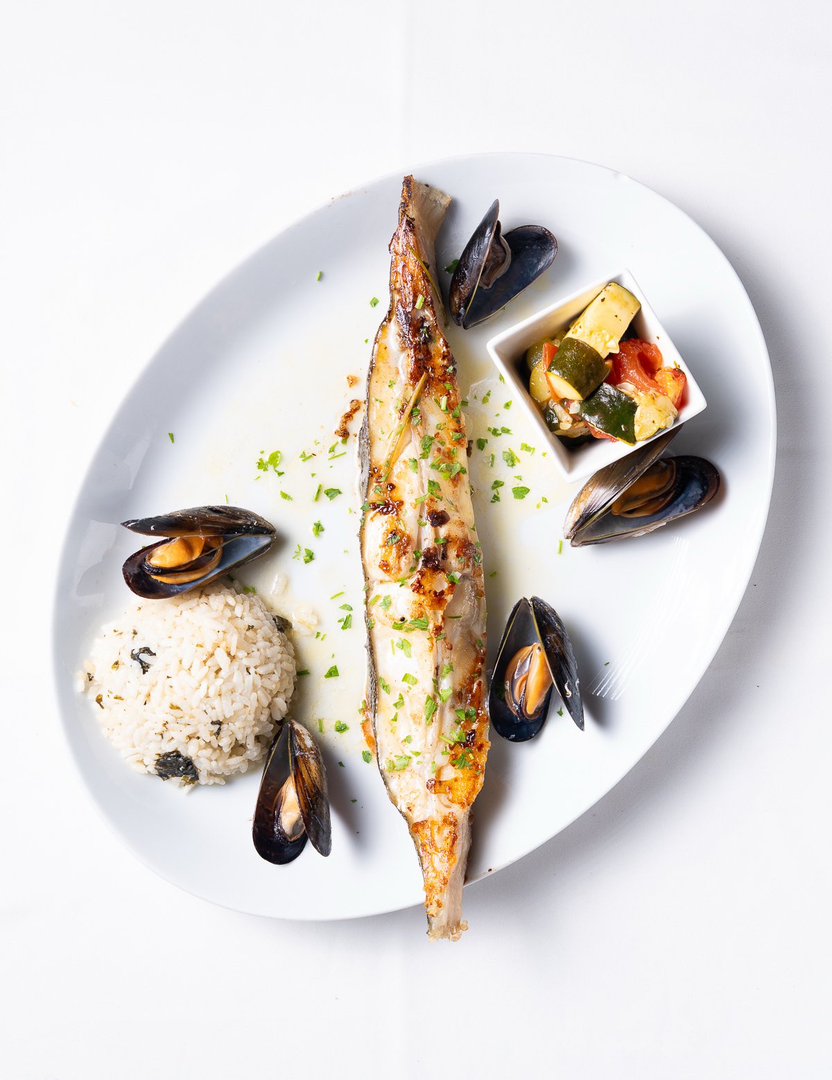 Pescados: lubina al horno